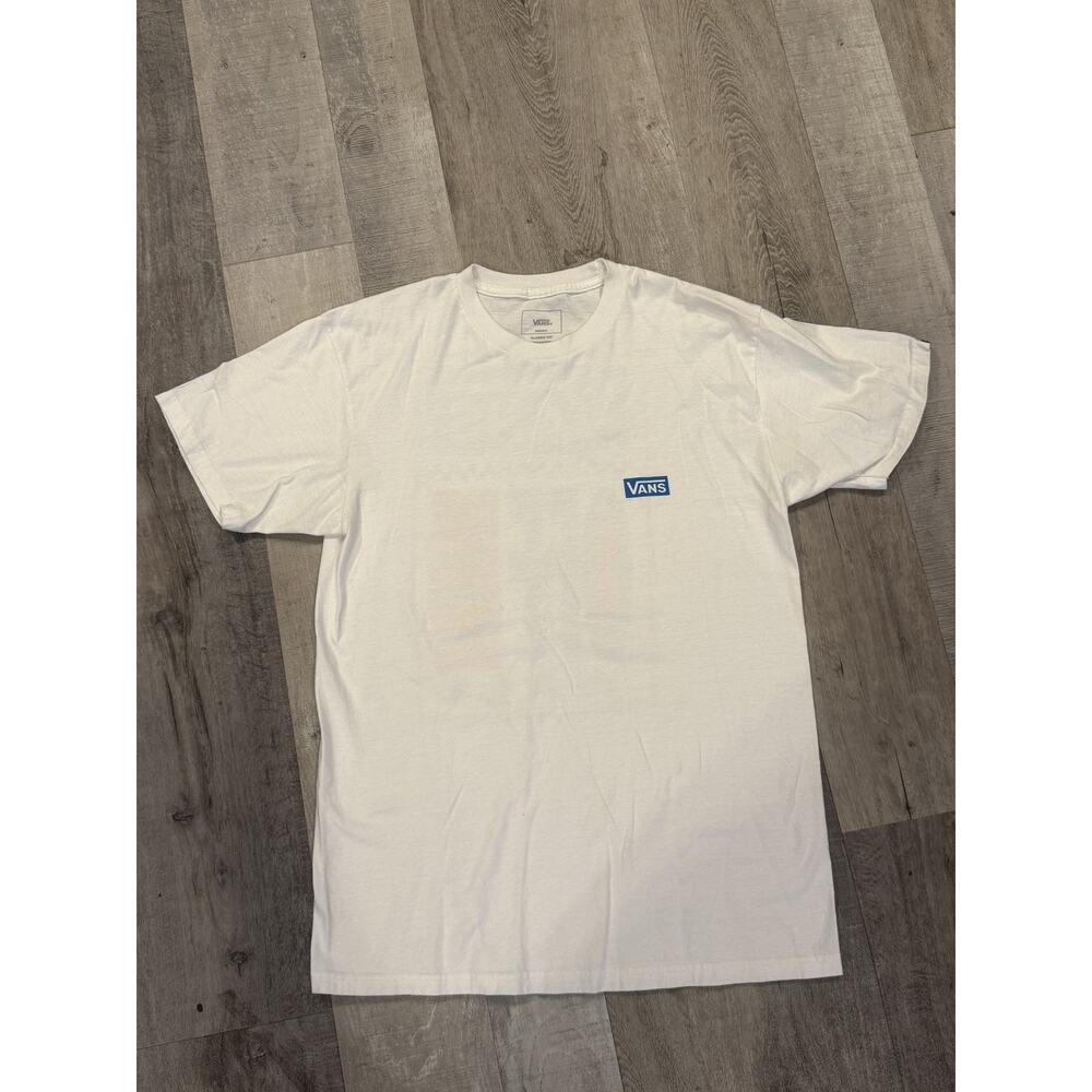 Vans Shirt Mens Medium White Blue Off The Wall Classic Fit Skate Graphic Tee - Picture 2 of 6